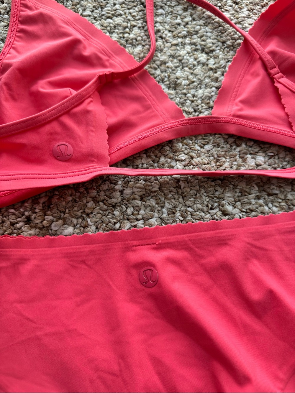lululemon athletica Coral Pink Triangle Bikini Top and Bottoms